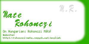 mate rohonczi business card