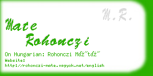 mate rohonczi business card